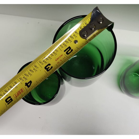 Forest Green Vintage Glasses, Roly Poly Anchor Hocking Set (4) - Picture 4 of 7